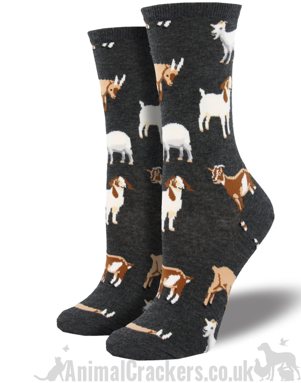 Women's Goat 'Silly Billy' design socks by Socksmith, one size, novelty Goat lover gift