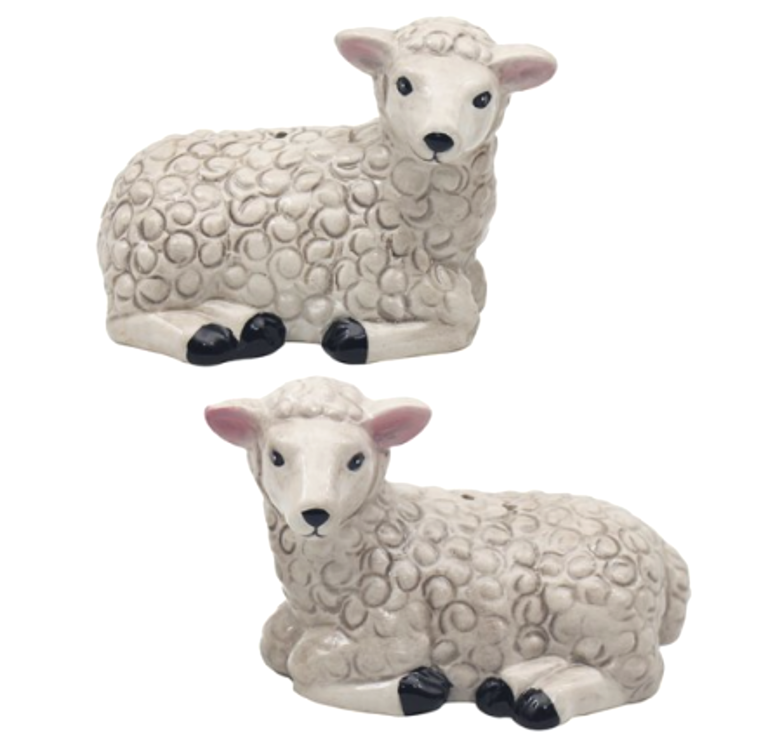 Sheep design ceramic Salt & Pepper cruet set by Lesser & Pavey, boxed