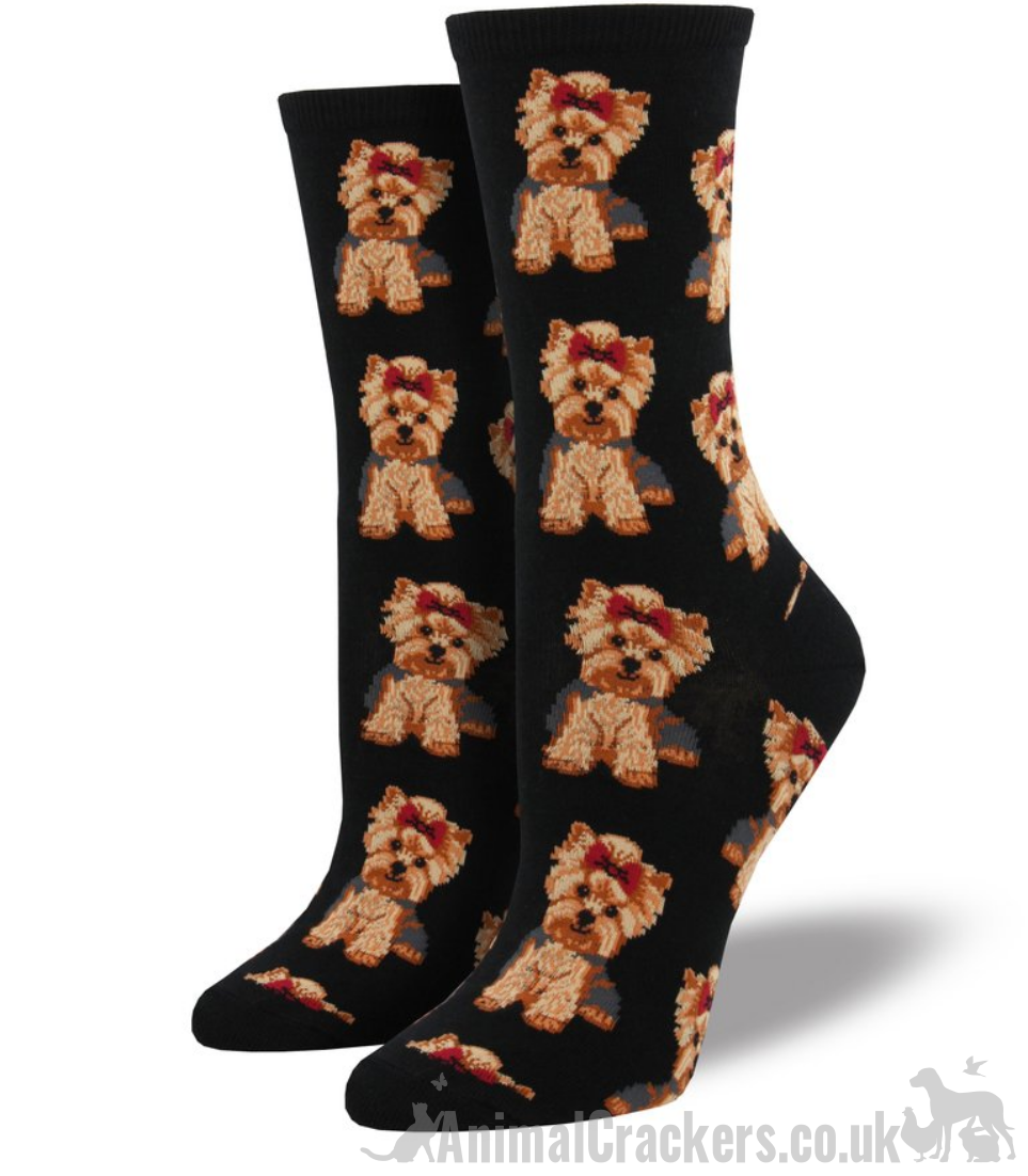 Women's Yorkshire Terrier socks from Socksmith, quality fabric, one size