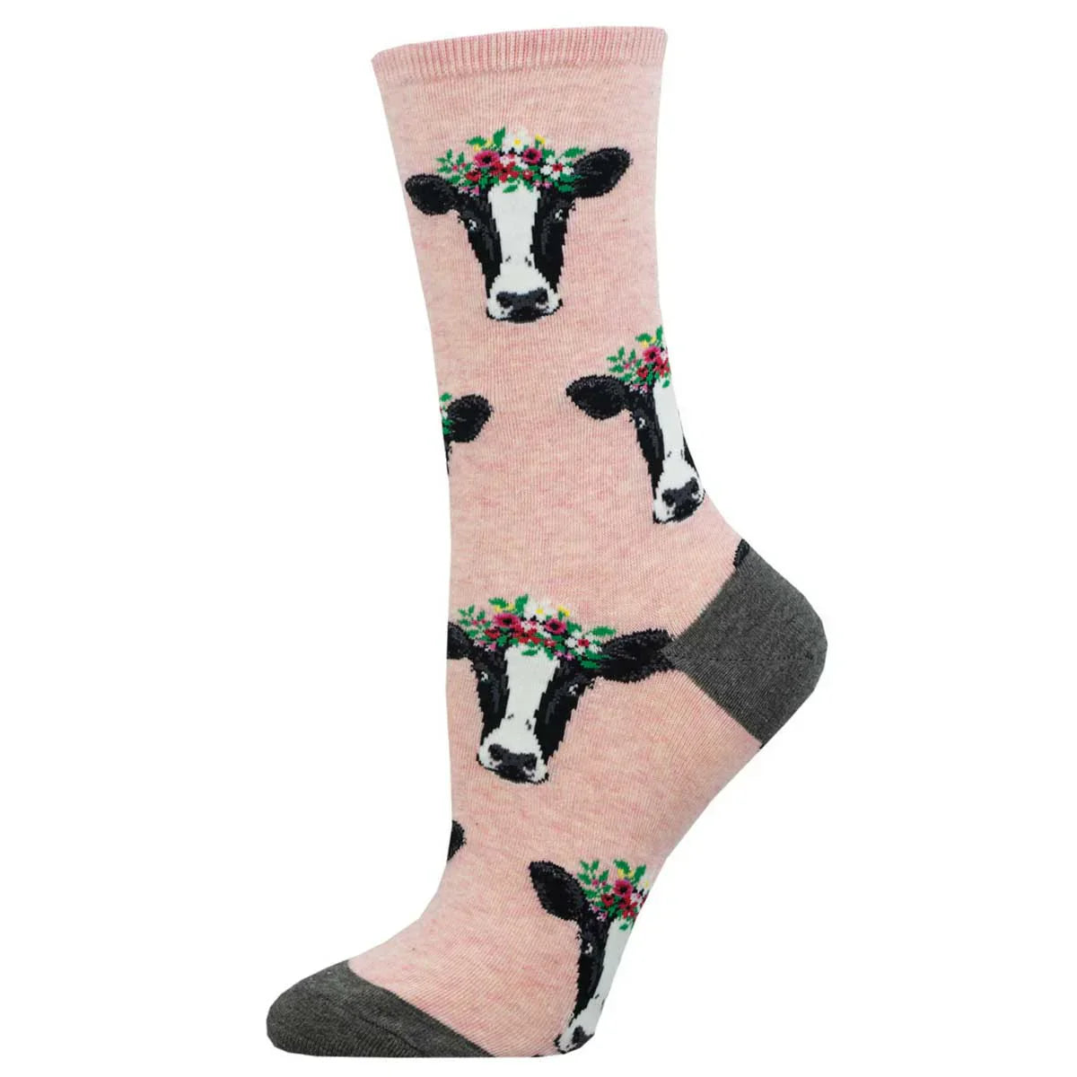 Socksmith Wow Cow 6 Pack - Cotton Crew - Pink or Blue Socks