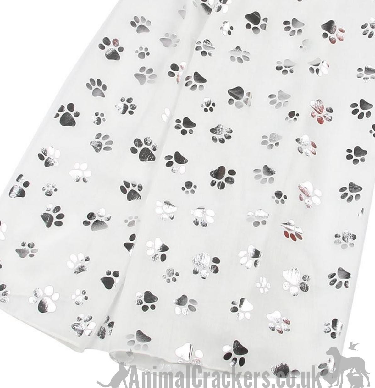 Silver foil Dog Paw print ladies  lightweight cotton mix Scarf Sarong in choice of colours