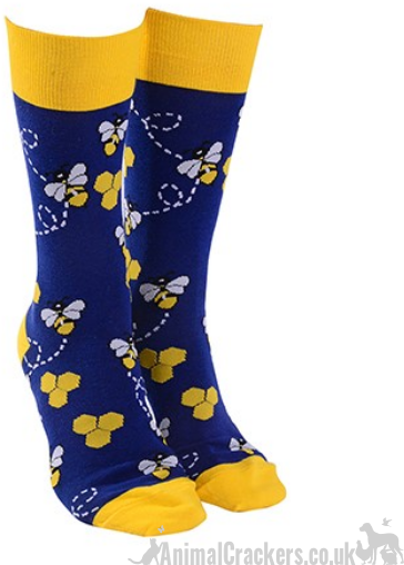 Adult BEE design socks Men Women Unisex One Size stocking filler novelty Bee lover gift