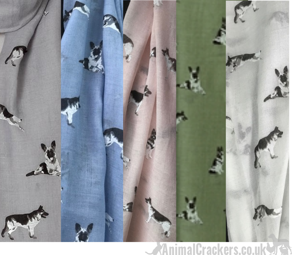 German Shepherd print cotton mix ladies Scarf Sarong Alsatian dog lover gift