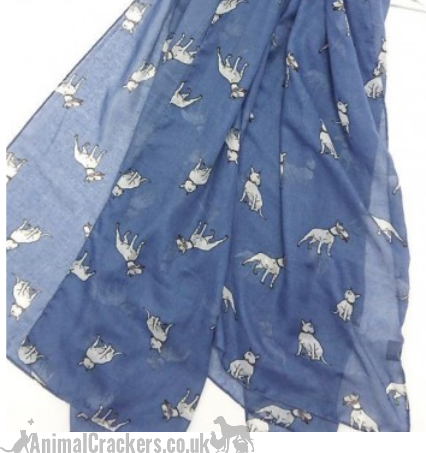 English Bull Terrier Blue or Grey Scarf Sarong dog lover gift stocking filler