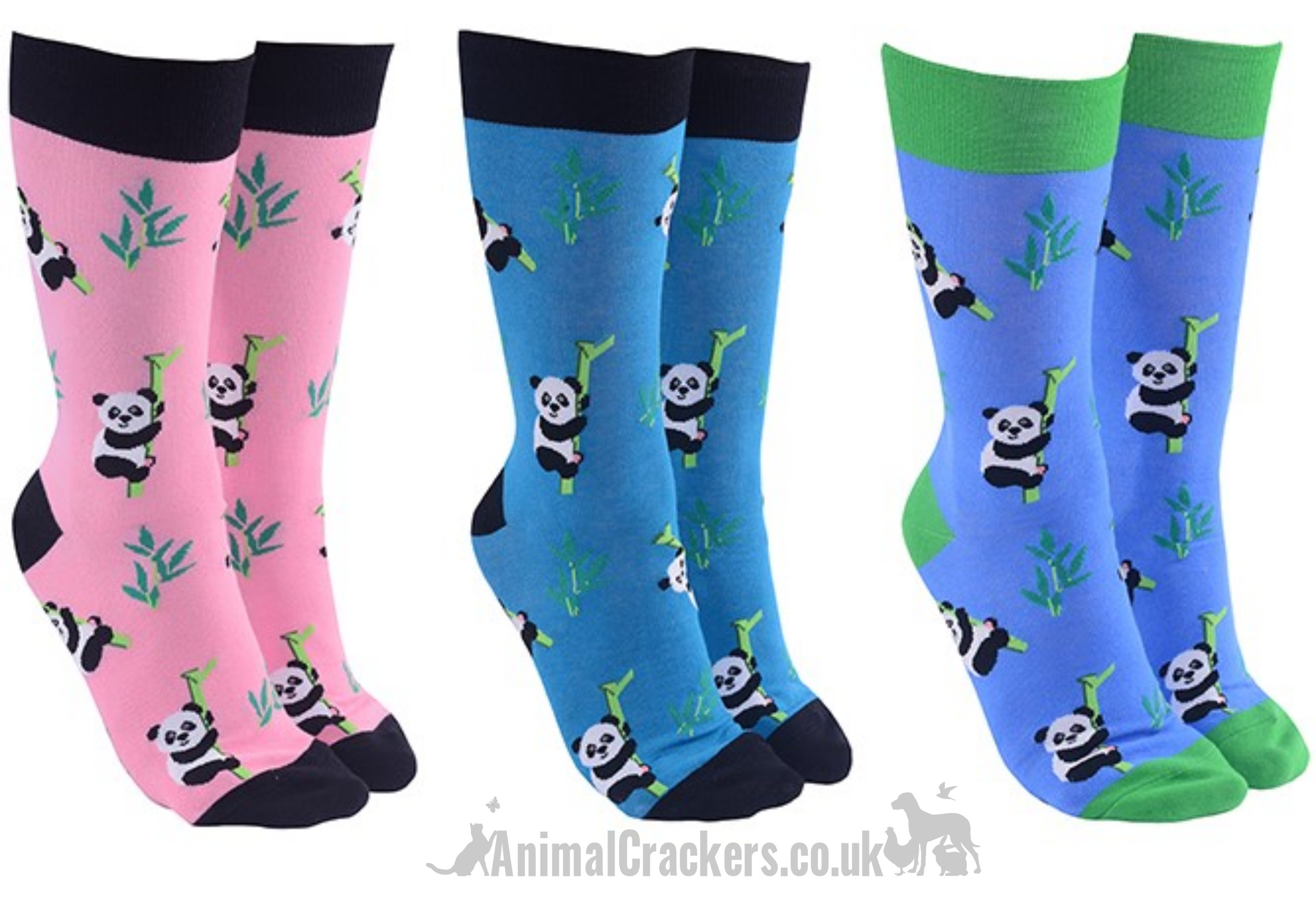 Novelty Panda design socks, Men or Women, One Size, wildlife lover gift