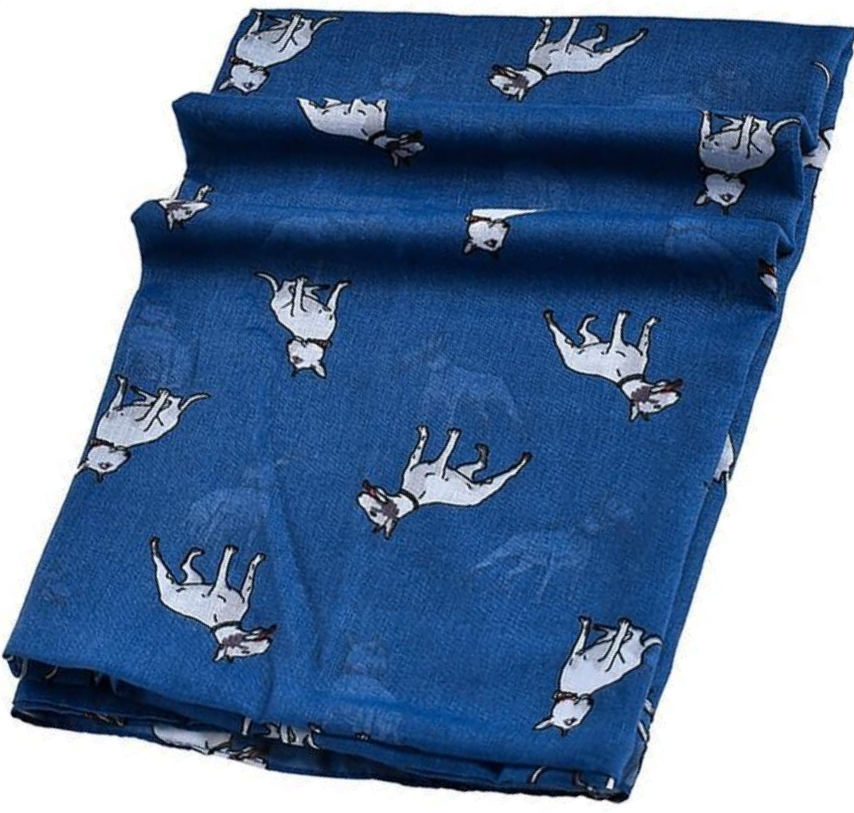 English Bull Terrier Blue or Grey Scarf Sarong dog lover gift stocking filler