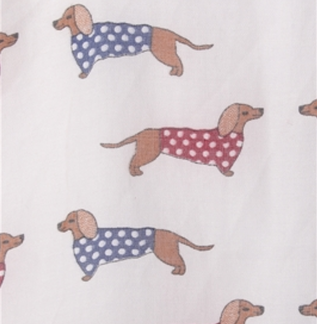 Ladies lightweight Dachshund in spotted coat print Scarf Sarong in choice of colours, great Sausage Dog lover gift!