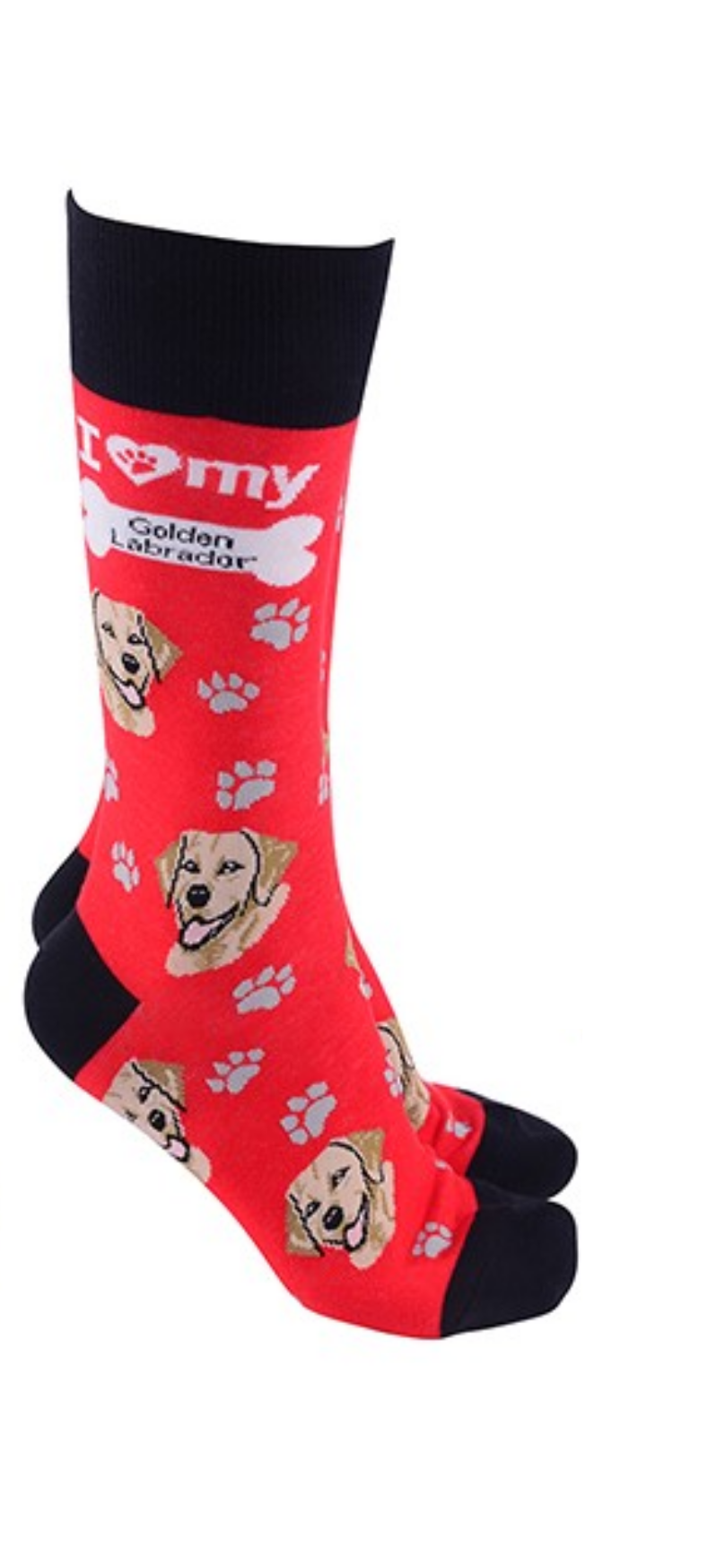 Golden Labrador design socks with 'I love my Golden Labrador' text, quality Unisex One Size stocking filler